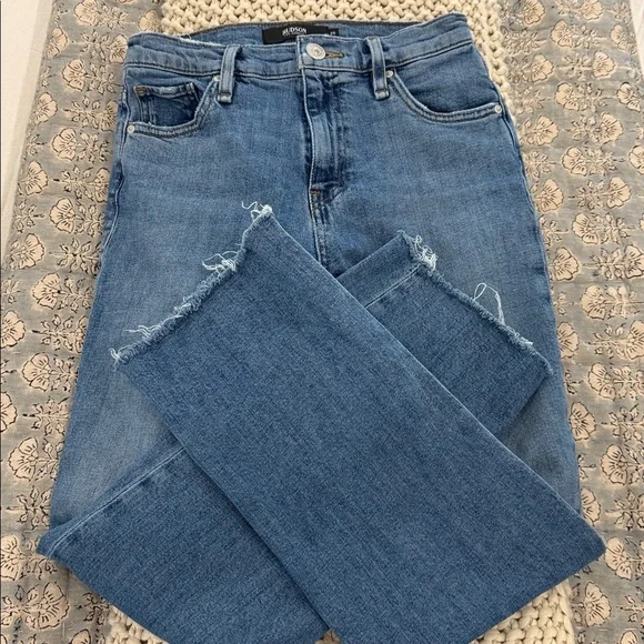 Hudson Jeans Blue Cropped Ankle Straight Jeans - Picture 7 of 7